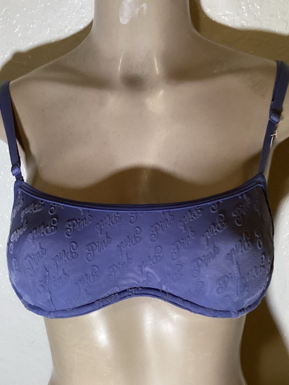 PINK Victoria's Secret Purple Embossed Bandeau Bra